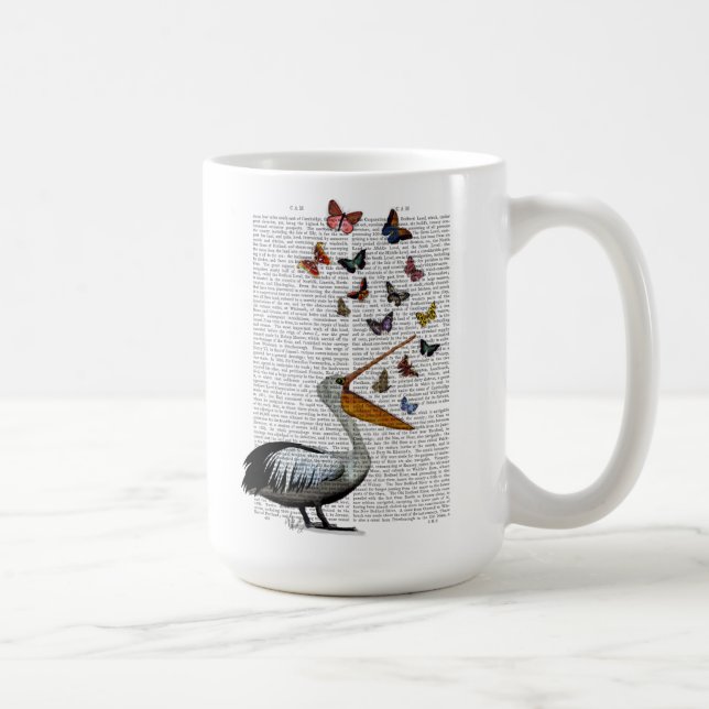Pelican & Butterflies Coffee Mug (Right)