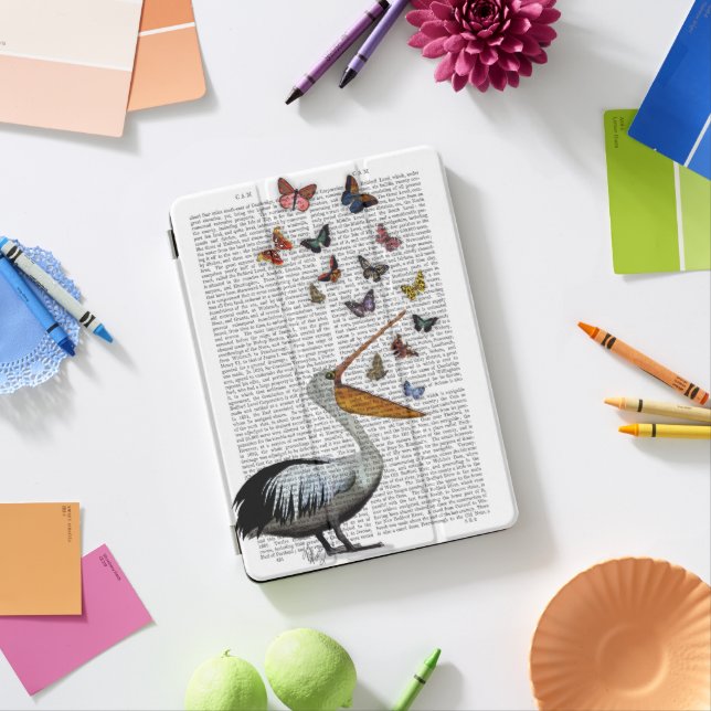 Pelican & Butterflies iPad Pro Cover (Desk)