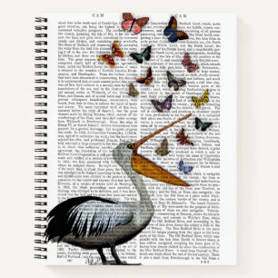 Pelican & Butterflies Notebook