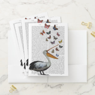 Pelican & Butterflies Pocket Folder