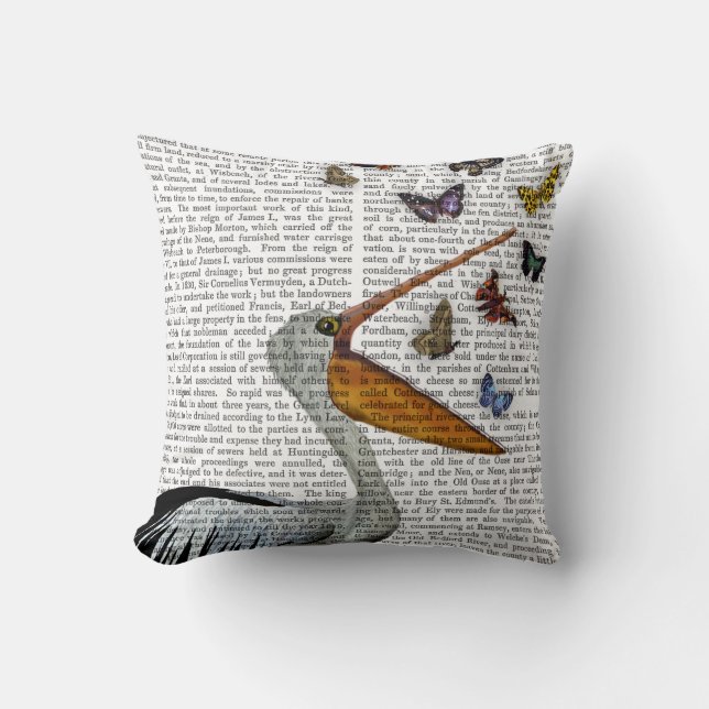 Pelican & Butterflies Throw Pillow (Front)