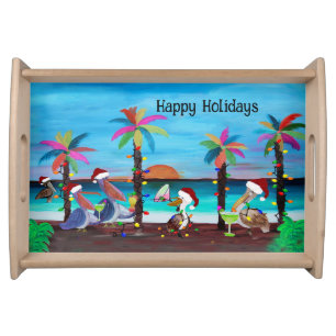 Pelican Christmas Bar Holiday party wood Serving Tray