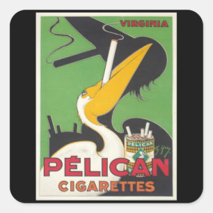 Pelican Cigs - Vintage Cigarettes Square Sticker