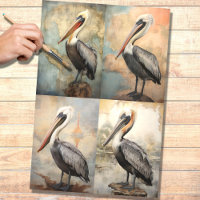 Pelican Collage 1 Decoupage Paper