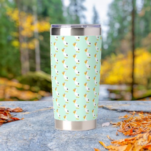 Pelican Design Any Colour Background Insulated Tumbler