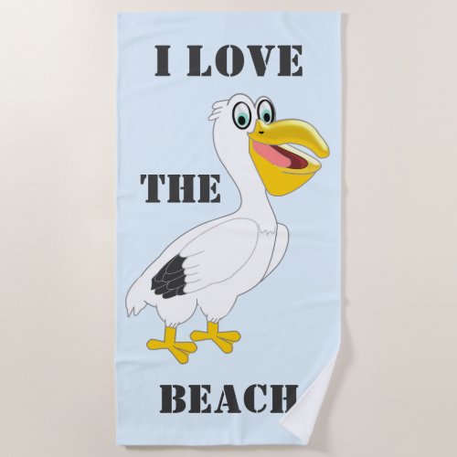 Pelican Design Personalised Beach Towel