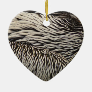 Pelican Feathers Abstract Nature Photography Ceramic Ornament