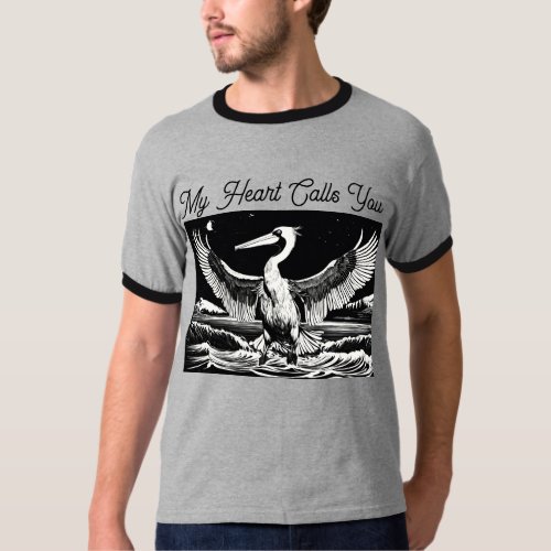 Pelican Flash Tattoo in Traditional Style T_Shirt