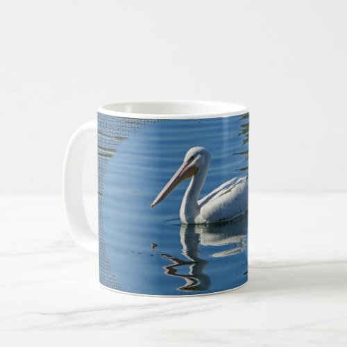 Pelican Floating Calm Blue Water Large Wild Bird Coffee Mug