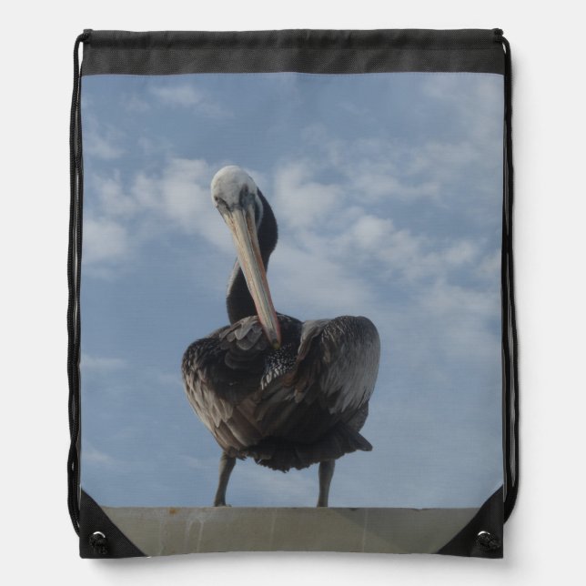 Pelican from Peru Drawstring Backpack (Front)