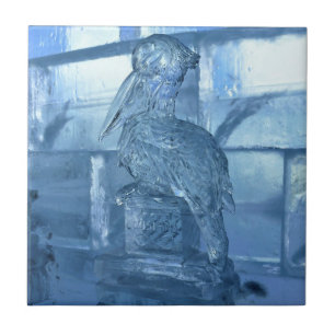 Pelican Ice Sculpture, Quebec, Canada Ceramic Tile