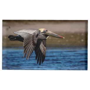 Pelican in flight place card holder