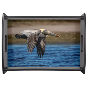 Pelican in flight serving tray