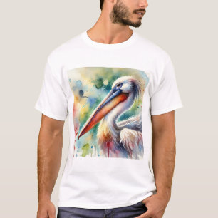 Pelican in Serenity 210724AREF108 - Watercolor T-Shirt