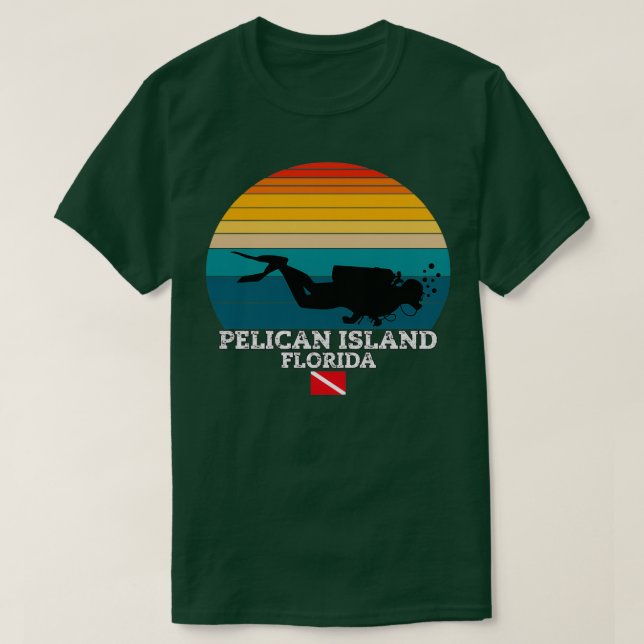 Pelican Island US Island Diving T-Shirt (Design Front)