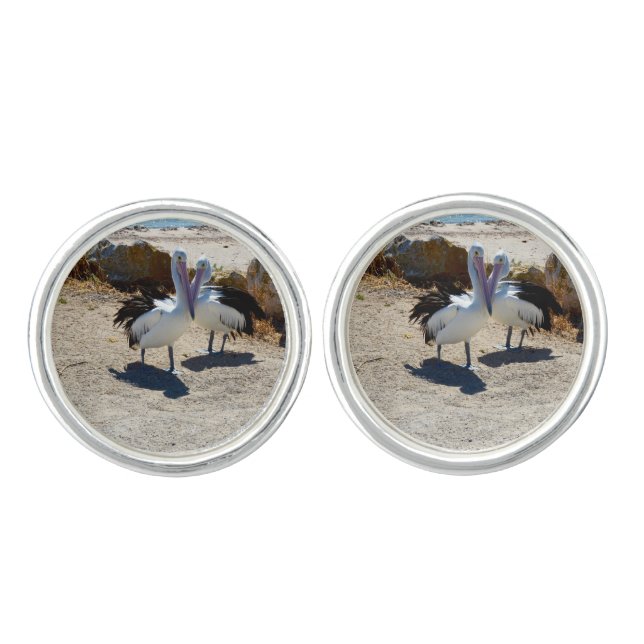 Pelican Love By The Sea Side, Cufflinks (Front)