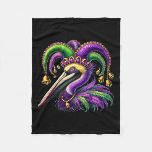 Pelican Mardi Gras Carnival Animal Lover Mens Wome Fleece Blanket