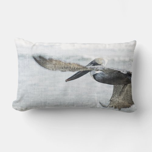 Pelican Ocean Blue Brown Lumbar Throw Pillow