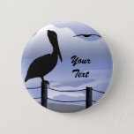 Pelican Ocean Shoreline Button at Zazzle