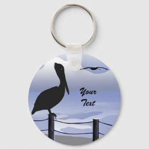 Pelican Ocean Shoreline Custom Keychain
