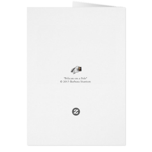 "Pelican on a Pole" Blank Note Card (Back)