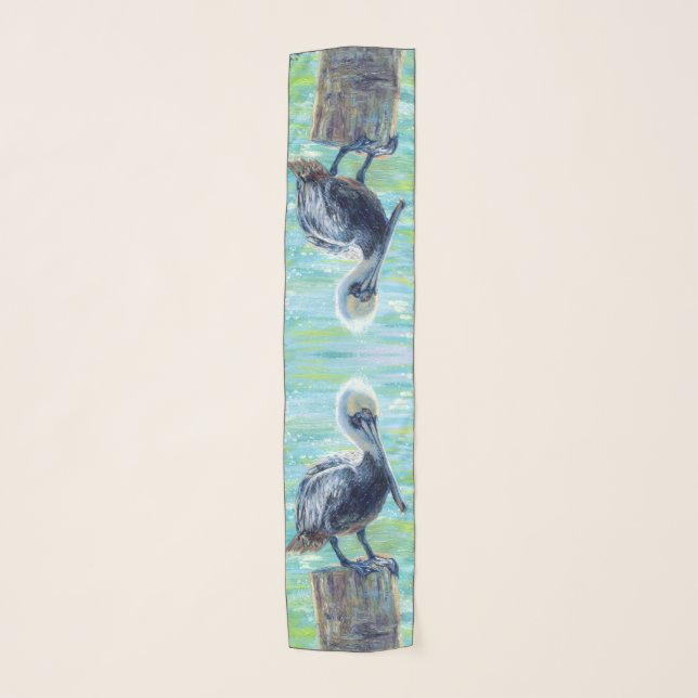 "Pelican on a Pole" Scarf (Front)