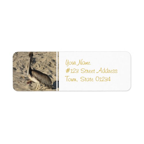 Pelican on Beach Mailing Labels