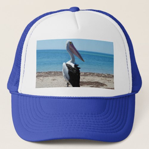 Pelican On Beach Rock Trucker Hat