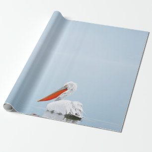 PELICAN ON BLUE WATER WRAPPING PAPER