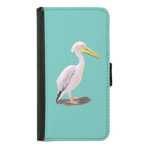 Pelican on teal  samsung galaxy s5 wallet case