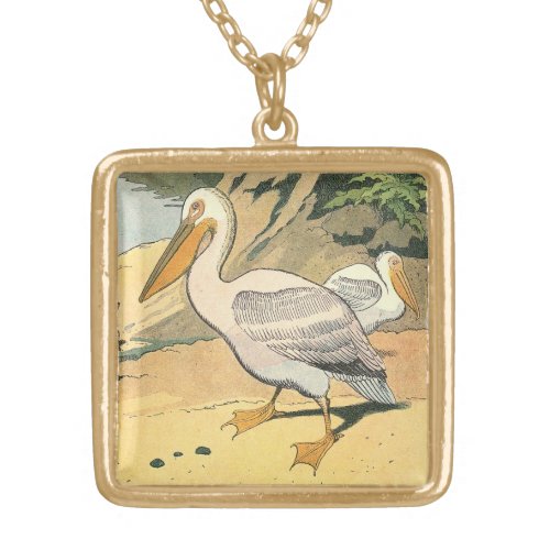 Pelican on the Beach Gold Plated Necklace