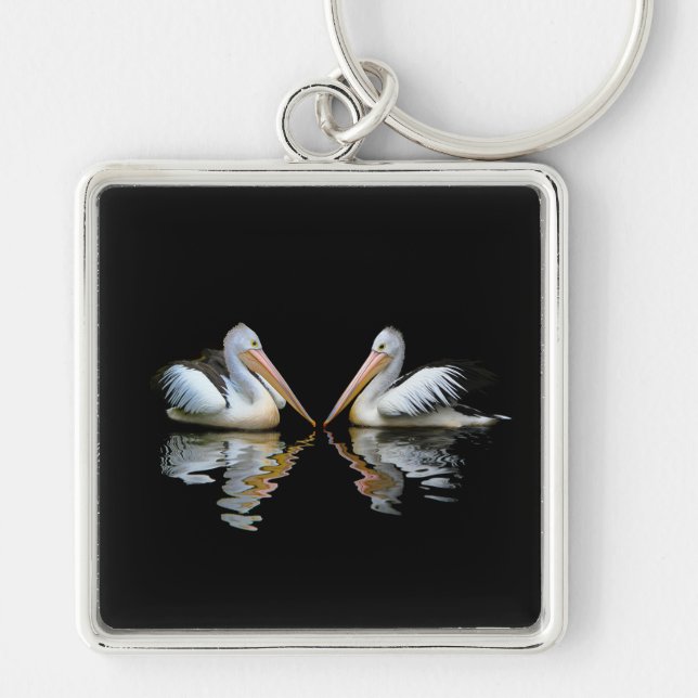 PELICAN PAIRED! (Australian pelican) ~ Keychain (Front)