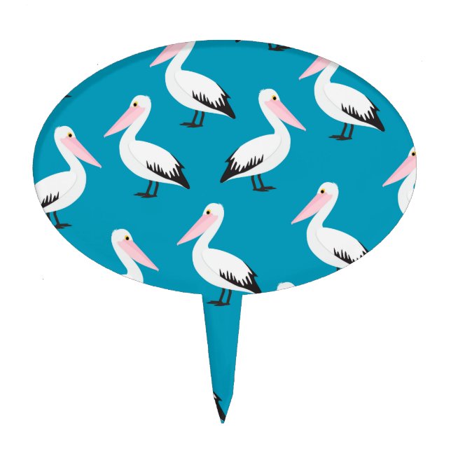 Pelican pattern cake topper (Front)