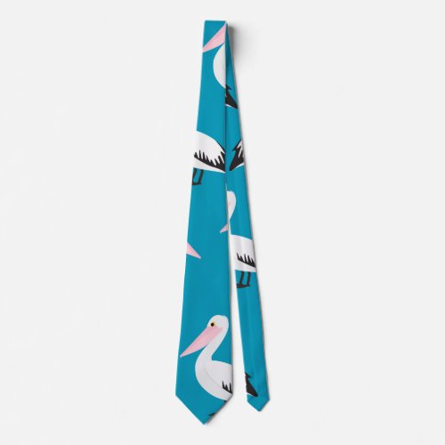 Pelican pattern neck tie