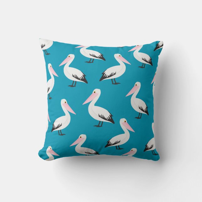 Pelican pattern throw pillow (Front)