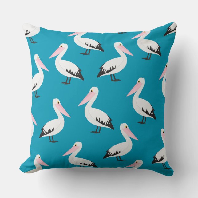 Pelican pattern throw pillow (Front)