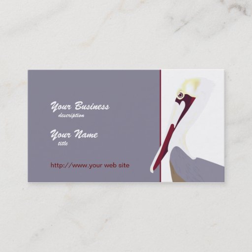 Customizable Pelican Portrait Business Card
