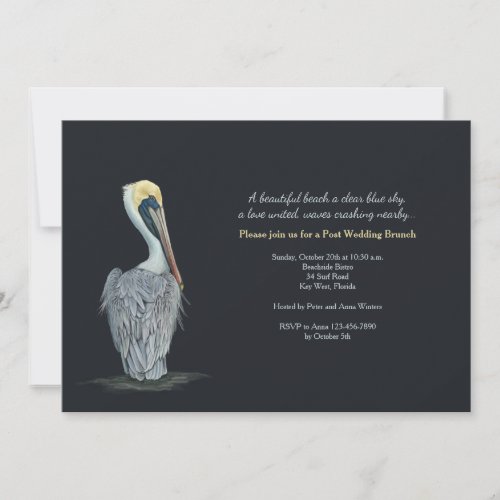 Pelican Post Wedding Brunch Invitation