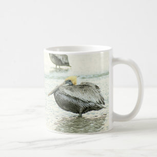 Pelican Resting on a Florida Sandy Beach Coffee Mug