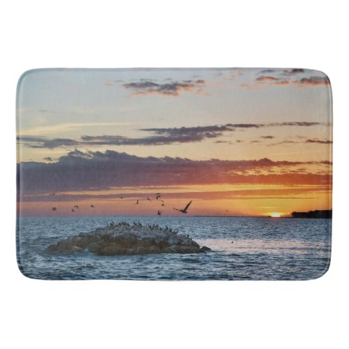 Pelican Rock Sunset Dauphin Island Alabama Bath Mat