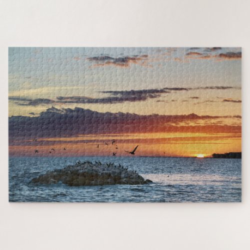 Pelican Rock Sunset Dauphin Island Alabama Jigsaw Puzzle