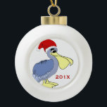 Pelican Santa Christmas Keepsake Ceramic Ball Christmas Ornament<br><div class="desc">Lighten up your tree this year with this Cute Pelican Santa keepsake ornament.  Add the year using the template. Click customize it to change the font and text placement.</div>