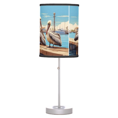 Pelican SerenityResting by the Marina Table Lamp