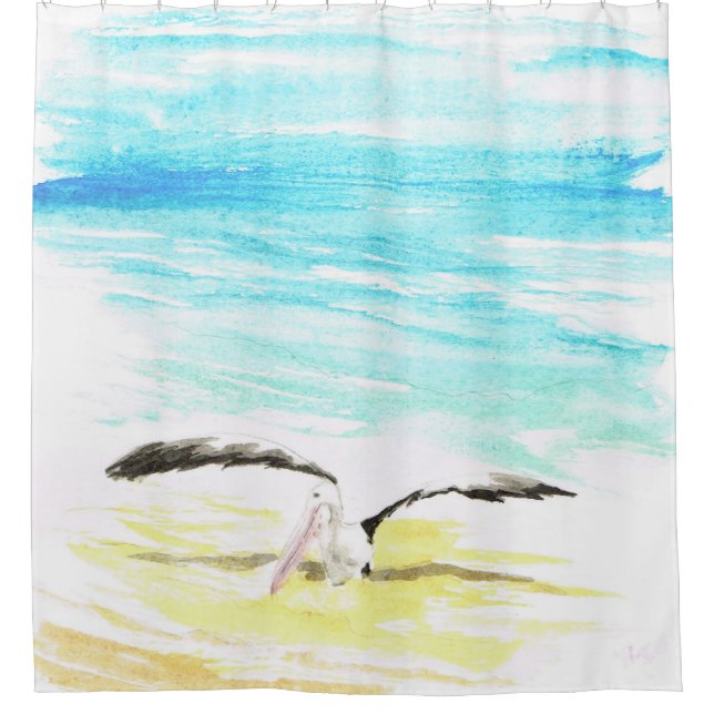 Pelican Shower Curtin Curtain (Front)