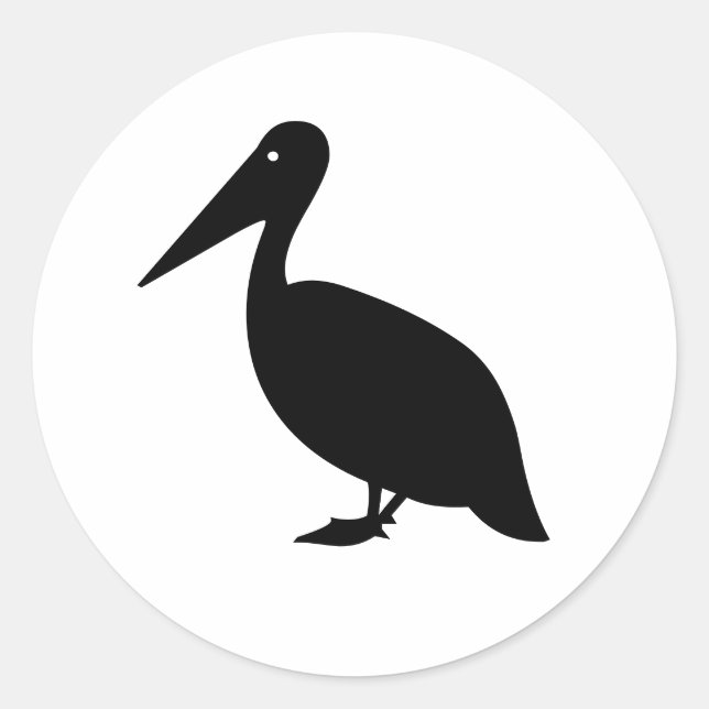 Pelican Silhouette Classic Round Sticker (Front)