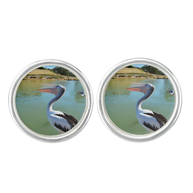 Pelican Sing Song By The River, Cufflinks (Front)