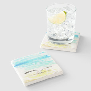 Pelican stone coaster