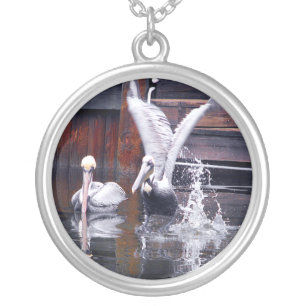Pelican Takeoff Silver Plated Necklace