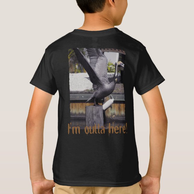 Pelican Taking Off T-Shirt (Back)