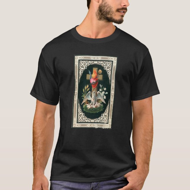 Pelican Traditional Latin Mass Catholic Symbols Wo T-Shirt (Front)